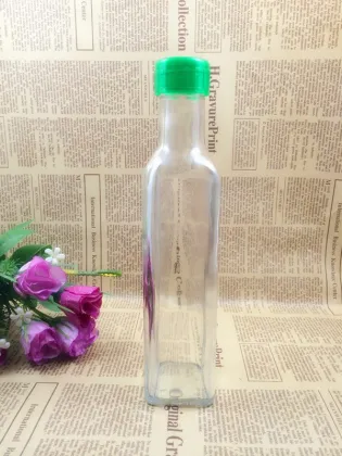 high quality square glass bottles of olive oil sesame oil Fruit vinegar bottle with caps