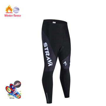 2020 STRAVA Men Winter Fleece Thermal Cycling Tights Pants motion Outdoor Cycling Bib Pants 19D Gel Pad Shockproof Bike Trousers