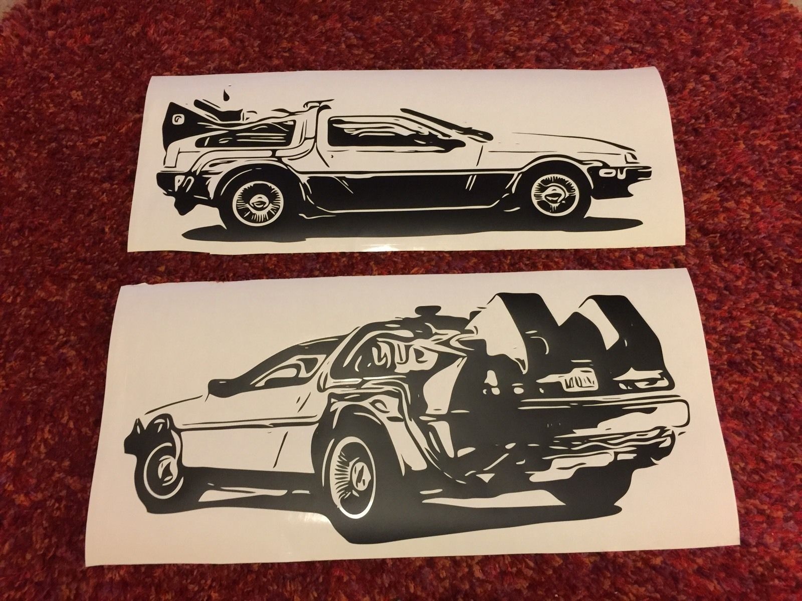 For 1Pair/2pcs Twin Pack Delorean Back To The Future Wall Art Retro Stickers Various Sizes