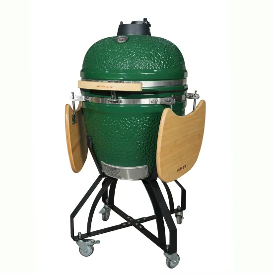 Green Kamado Joe 21 Inch Egg BBQ Ceramic Grill - Auplex Charcoal Smoker Asador de Carbon