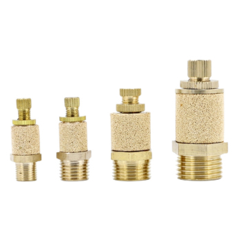 TTY-BSL 1/8 Granular Flat Brass Throttle Muffler with Adjustable Function - Pneumatic Air Muffler