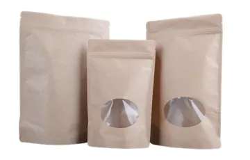 Kraft Paper Stand Up Pouch Bag with Window