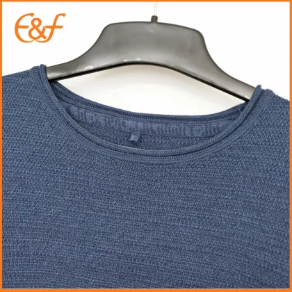 Navy Basic Pullover Long sleeves Men Jumpers