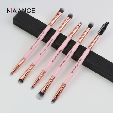 Double-ended Makeup Brush Set: Portable Eye Shadow and Eyeliner Brush Set