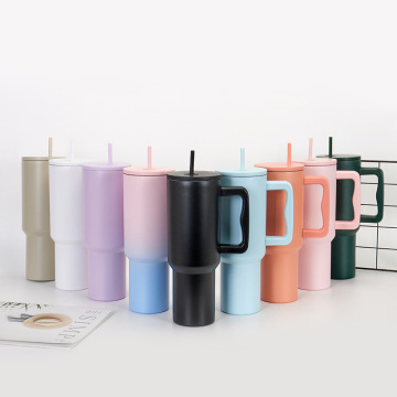 40oz Vacuum Insulated Tumbler with Handle and Straw Lid