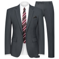 WYWK 2 Piece Men's Suit Wedding Party-Dark Gray-3XL