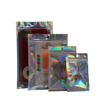 Laser Ziplock Bag Aluminum Foil Bag Nail Eyelash Cosmetic Packaging Bag