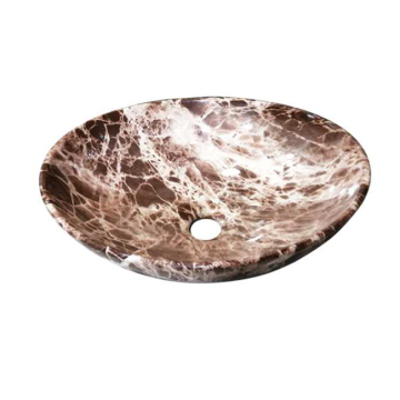 Hot Sale Water Transfer Printing Marble Design Ceramic Wash Hand Vessel Sink Basin