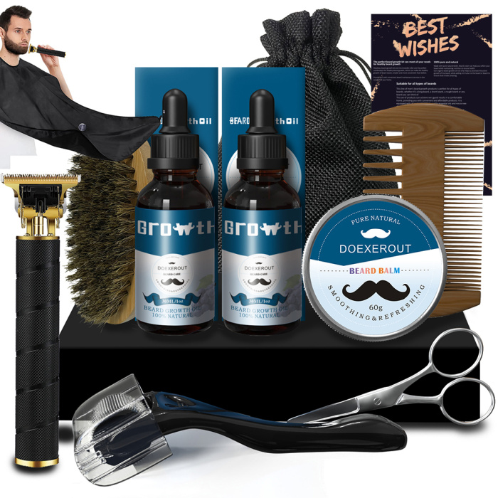 10 peça definir produtos de cuidados com barba preta