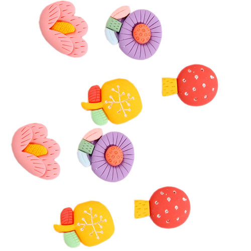 Lovely Small Flower Cabochons Mixed Colors No Hole Flower Flat Back Charms Embellishment Supplies For Jewelry Scrapbooking DIY