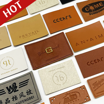 Custom High-Quality Embossed Leather Patches with Brand Logo