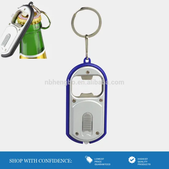 push button keychain flash light opener key chains