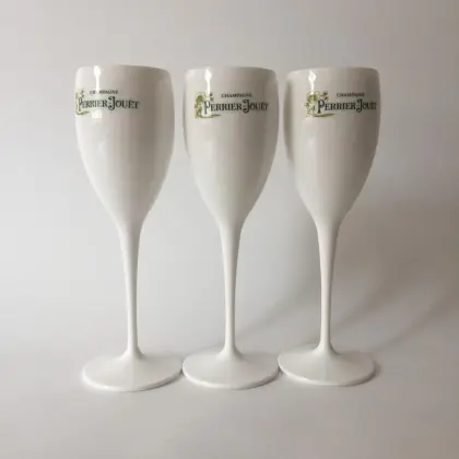 Perrier Jouët Champagne Glasses and Flutes Adorned with Painted Flowers