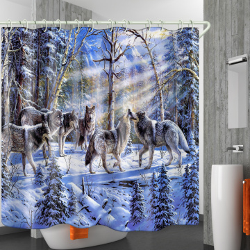 3D waterproof fabric shower curtain