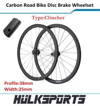 Disc Brake Carbon Wheelset 700C 23mm wider 38mm Clincher Cheap Carbon Fiber Road Bike Wheels