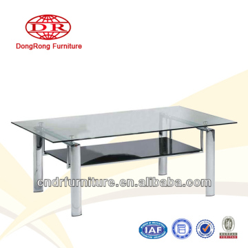 glass and metal coffee table