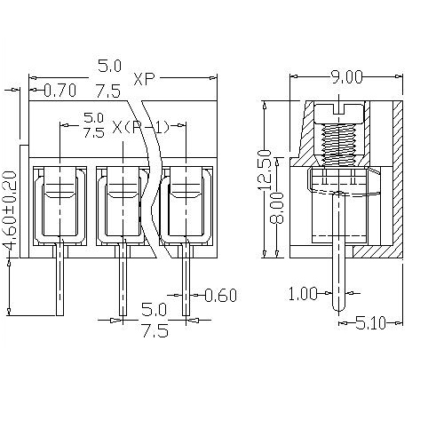 AT305-5.0／7.5XXX-A PCB Screw Terminal Block 