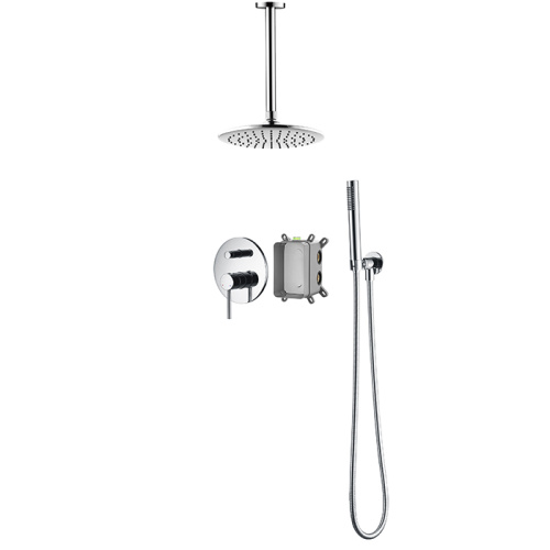 Brushed Nickel Ceiling Rainfall Shower System Brass