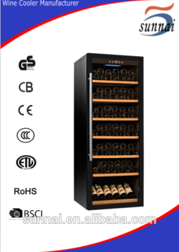 wine fridge 137 bottles single zone with black panel wine refrigerator cabinet