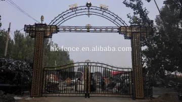 Haotian hot sale wrought decorative forged iron gate factory
