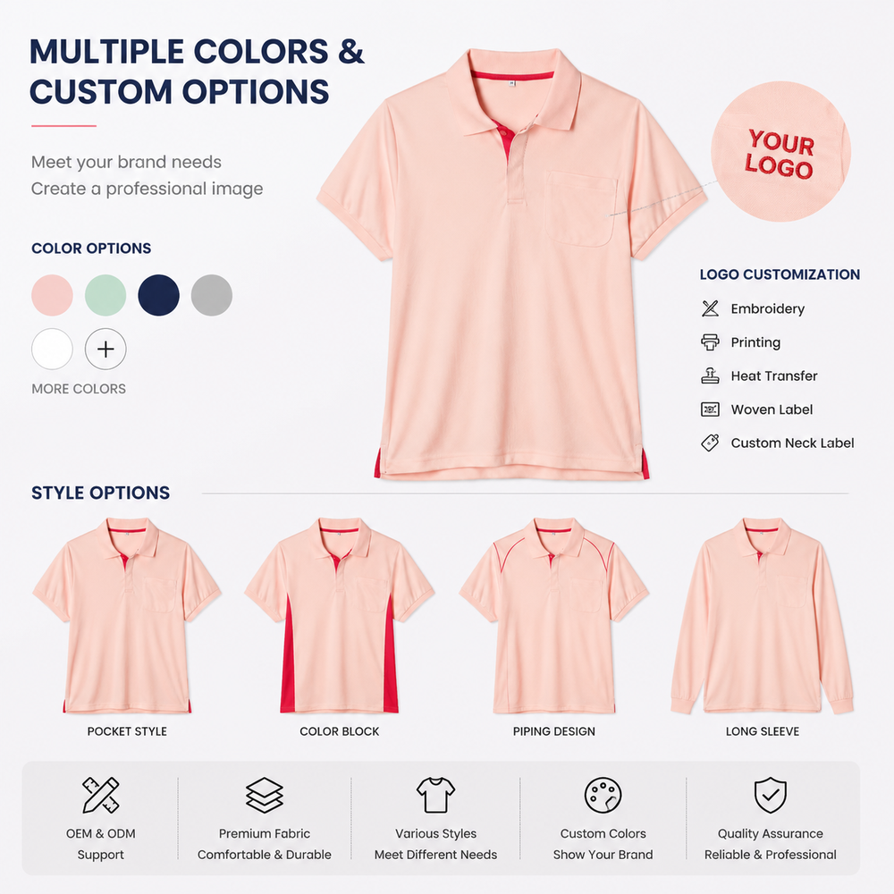 Women's Uniform Short Sleeve Pocket Polo Shirt