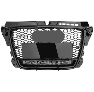 Calandre de radiateur en nid d'abeille noir gloss pour Audi A3 8p 2008-2013 (style RS3 Quattro)