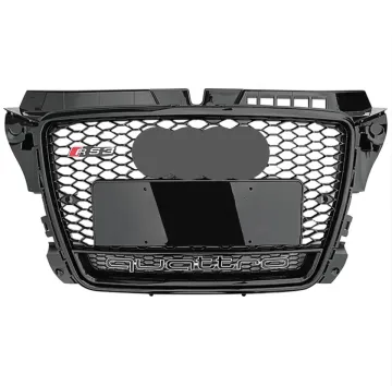 Gloss Black Honeycomb Radiator Grille for Audi A3 8P 2008-2013 (RS3 quattro Style)