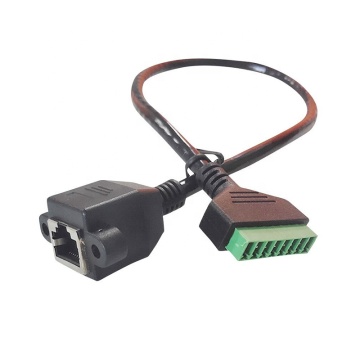 RJ45 Panel Mount Female to 8 Pin Screw Terminal Female Converter Adapter Cable