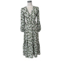Dot Print Dobby GGT 100%poplyester Maxi Dress