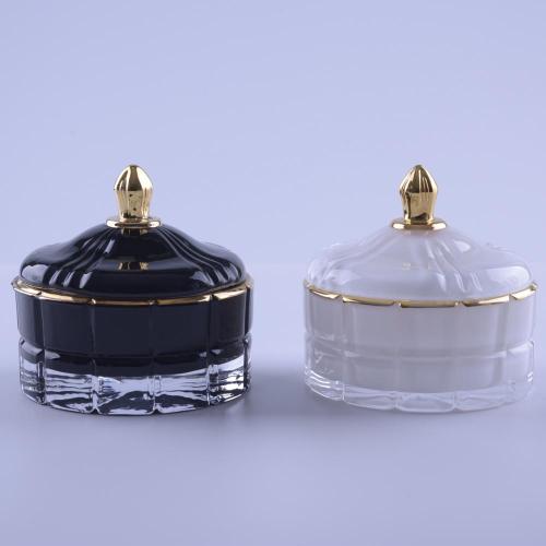 Luxury White Colored Glass Candy Jar