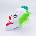 Máscara de terror de Halloween em PVC coringa de cabelo verde