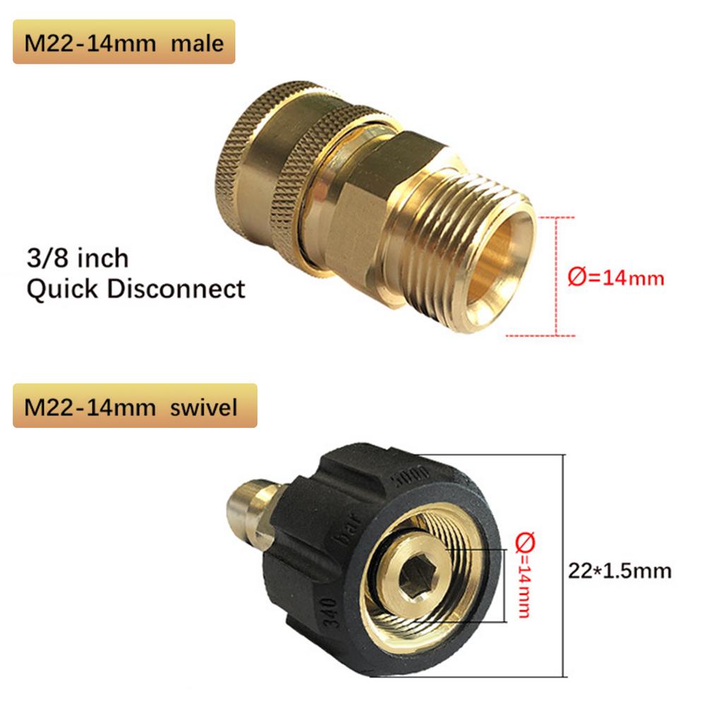 Druckunterdrücker -Adapter -Metalladapter -Schaumdüsenschaum -Generatorschaum Schaumgewabt M22 bis 1/4 Zoll Schnellanschluss -Kit