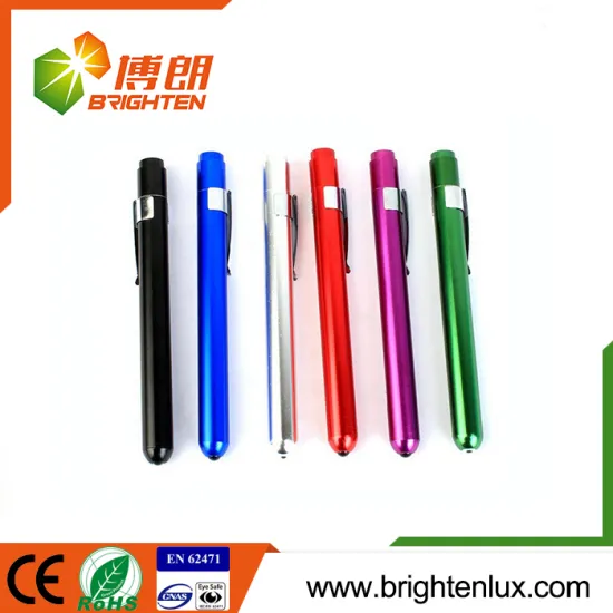 Factory Wholesale Colorful 2*AA Battery Operated Aluminum Yellow Light 0.5w led Doctor Penlight for Eyes Checking