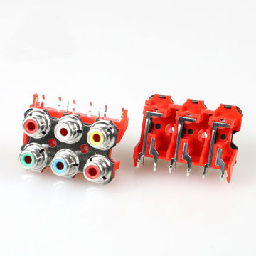 6pin RCA Jack Connector Audio Socket RCA Female Connector PCB Mount