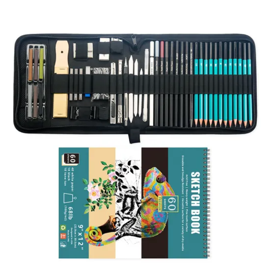 50pcs Sketch Lead Tool Set - High-gloss Metal Pen Carbon Pencil Art Supplies Gift