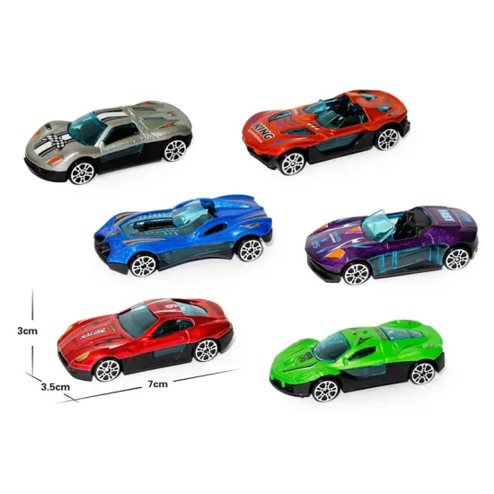 Cheapest 1:64 Mini Car Toy Set - 6pcs Alloy Die-cast Hot Wheels Sliding Friction Model