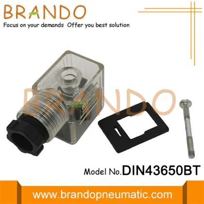 DIN 43650 Form B White Transparent Solenoid Connector