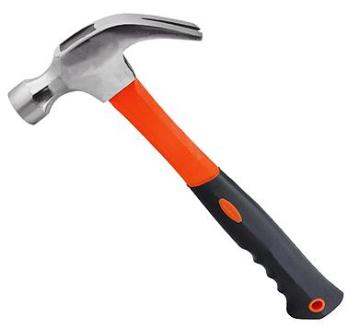 Professional Carbon Steel Claw Hammer with Fiberglass Handle
