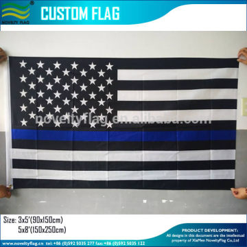 Sewn USA Police Thin Blue Line Flag 3'x5'