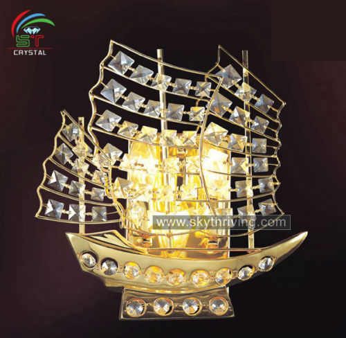 sailing boat crystal wall light