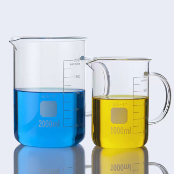 Borosi di vetro da laboratorio a borosilicato alto 3,3 - tazza di misurazione in vetro graduata