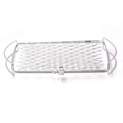 Non-Stick Stainless Steel Mesh Baskets Clamp BBQ Tool for Grill Party and Grilled Fish