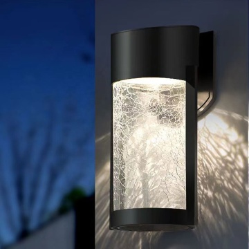 Solar Wall Light: Outdoor Garden Decorative Crack Glass LED Wall Mount Light for Home Garden