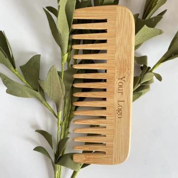 Wholesale Biodegradable Bamboo Wide Tooth Wooden Hair Grooming Comb