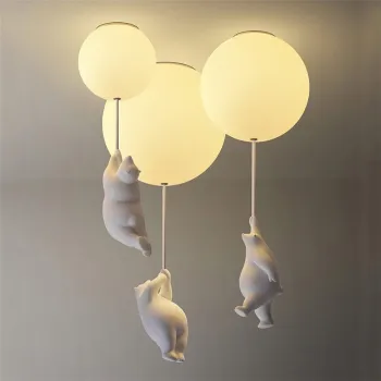 2022 Children's Room Ceiling Lamp: Eye-Protective Cartoon Balloon Bear LED Lighting