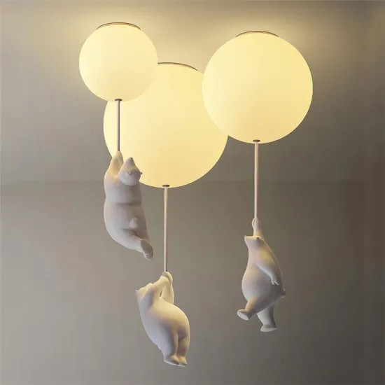 2022 Children's Room Ceiling Lamp: Eye-Protective Cartoon Balloon Bear LED Lighting