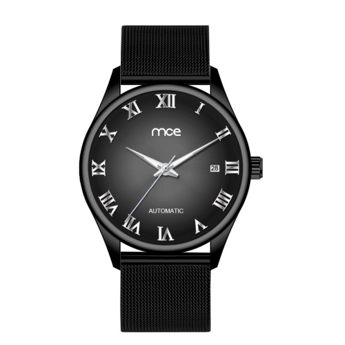 OEM logo mesh men automatic minimalist watch