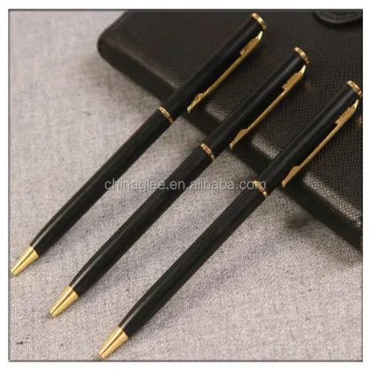 Hilton Marriott Hotel Promotional Gold Metal Slim Twist Ballpoint Pen