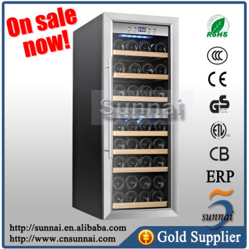 38 Bottles 131 Litre Dual-Zone Temperature Wooden Shelves Wine Cooler