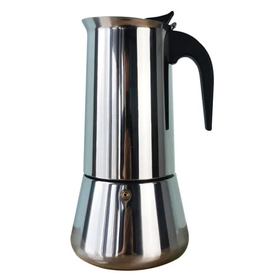 Portable Moka Pot Coffee Maker in Various Sizes: 100ml, 200ml, 300ml, and 450ml - Stainless Steel Construction